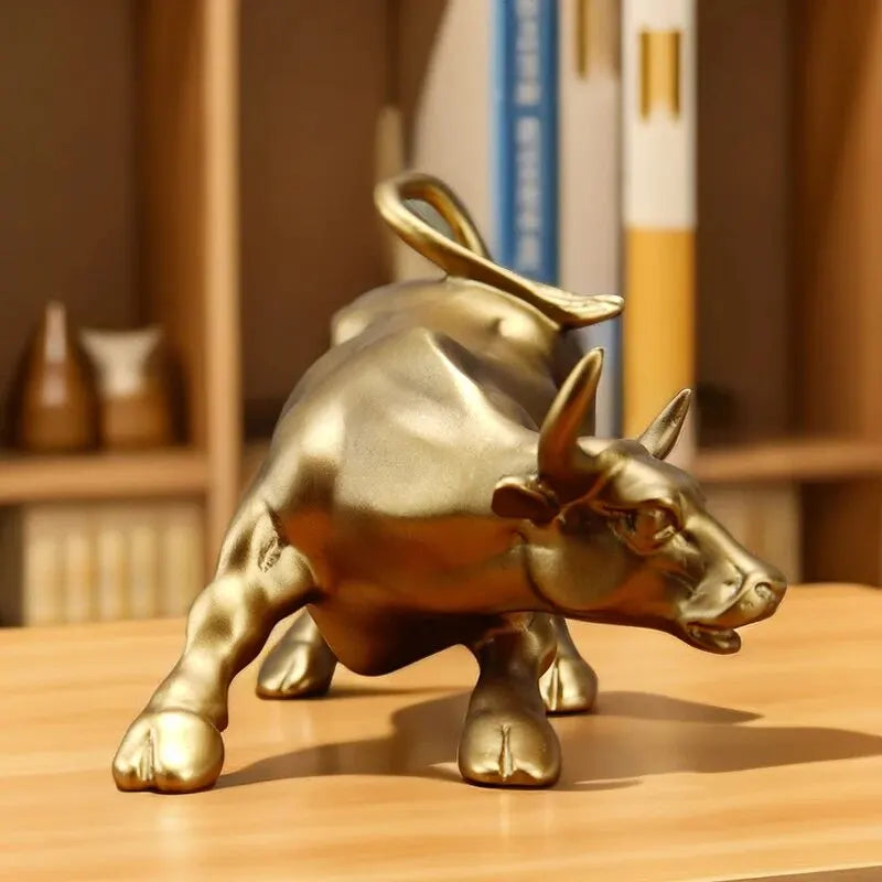 Escultura touro de Wall Street Dourado - Stars