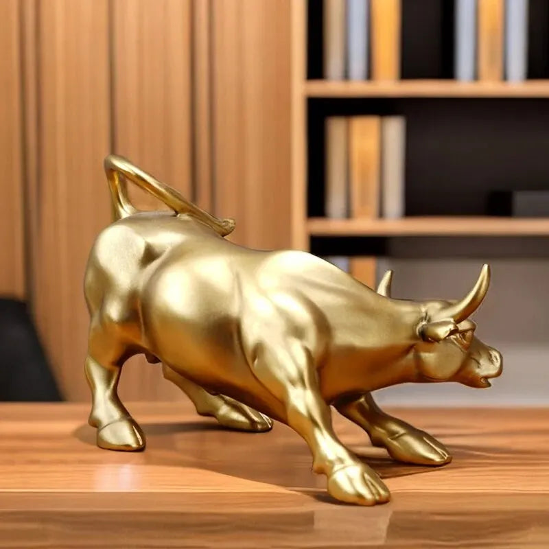 Escultura touro de Wall Street Dourado - Stars